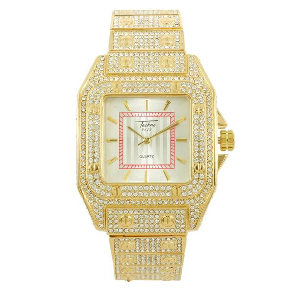Urban 39mm Iced Out Square Watch - 9203-MB