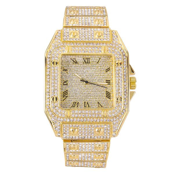 Urban 39mm Iced Out Square Watch - 9203V-MB