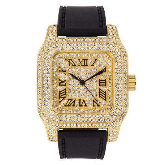 Urban 45mm Iced Out Square Watch - 7747-SB