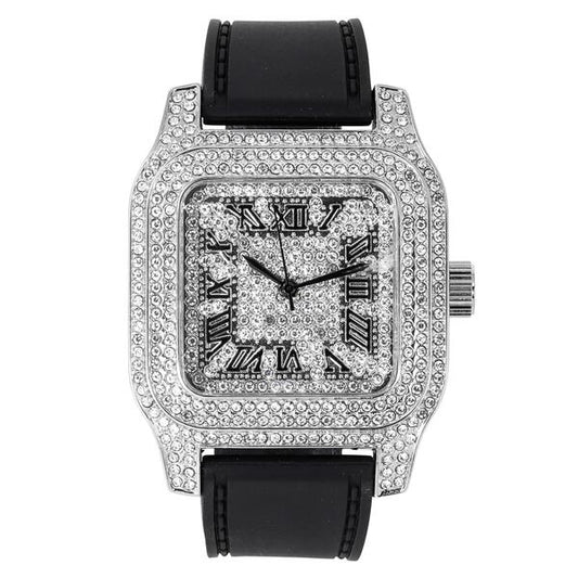 Urban 45mm Iced Out Square Watch - 7747-SB