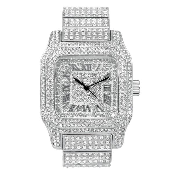 Urban 45mm Iced Out Square Watch - 7967-MB