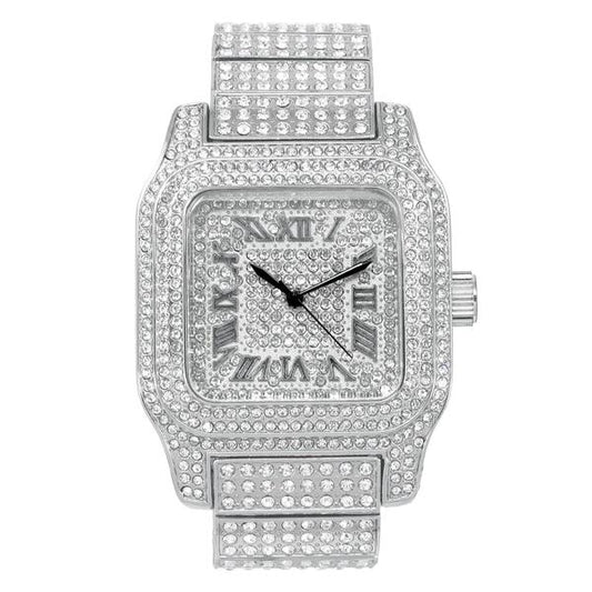 Urban 45mm Iced Out Square Watch - 7967-MB