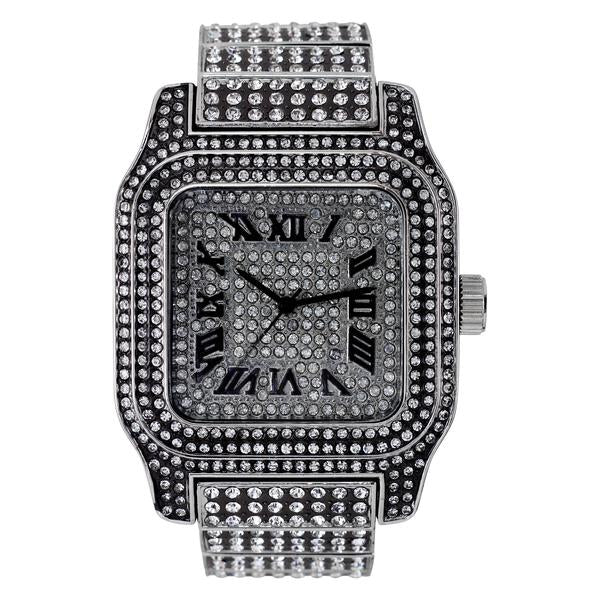 Urban 45mm Iced Out Square Watch - 7967-MB