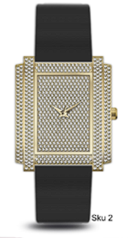 Urban Iced-Out Chandelier Silicon Band Watch - 10340-MB