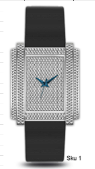 Urban Iced-Out Chandelier Silicon Band Watch - 10340-MB