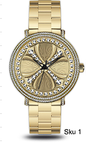 Urban Iced-Out Cross Dial Metal Band Watch - 10358-MB