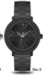 Urban Iced-Out Cross Dial Metal Band Watch - 10358-MB