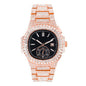 Urban Iced-Out Full Stone Metal Band Watch - 10090A-MB