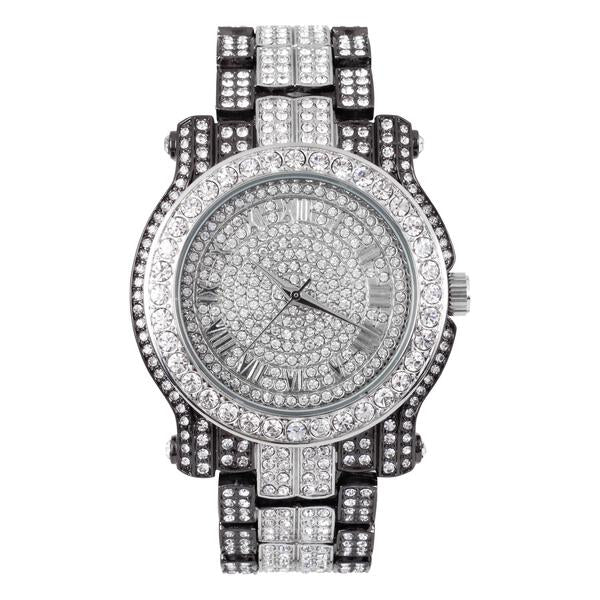 Urban Iced Out 44mm Metal Band Watch - 7341-MB