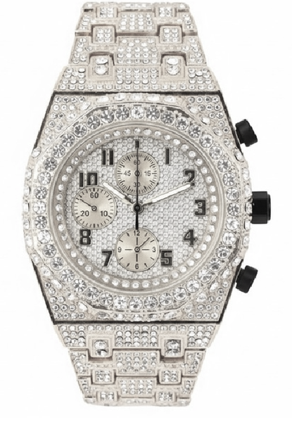 Urban Iced Out Metal Band Watch - 10030-MB