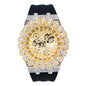 Luxury watch with gold and silver design on a white background