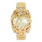 Gold watch with intricate design on a white background