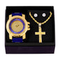 Watch and Cross Necklace with Earrings Gift Set - W1K-103