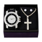 Watch and Cross Necklace with Earrings Gift Set - W1K-103