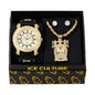 Watch and Jesus is king Necklace with Earrings Gift Set - W1K-104