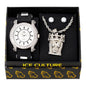 Watch and Jesus is king Necklace with Earrings Gift Set - W1K-104