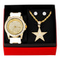 Watch and Star Necklace with Earrings Gift Set - W1K-110