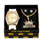Watch and Hustler Necklace with Earrings Gift Set - W1K-113