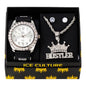 Watch and Hustler Necklace with Earrings Gift Set - W1K-113
