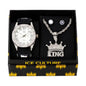 Watch and King Crown Necklace with Earrings Gift Set - W1K-117