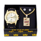 Watch and King Card Necklace with Earrings Gift Set - W1K-119