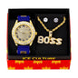 Watch and BOSS Necklace with Earrings Gift Set - W1K-120