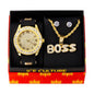 Watch and BOSS Necklace with Earrings Gift Set - W1K-120