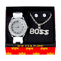 Watch and BOSS Necklace with Earrings Gift Set - W1K-120