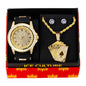 Watch and Playing card Necklace with Earrings Gift Set - W1K-122