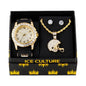 Watch and Football Helmet Necklace with Earrings Gift Set - W1K-123