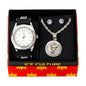 Watch and Loin Medallion Necklace with Earrings Gift Set - W1K-124