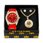 Watch and Tiger Medallion Necklace with Earrings Gift Set - W1K-125