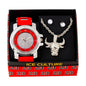 Watch and Angry Bull Necklace with Earrings Gift Set - W1K-140
