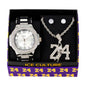 Watch and Basket ball Necklace with Earrings Gift Set - W1K-143