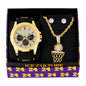 Watch and Basket ball Necklace with Earrings Gift Set - W1K-144