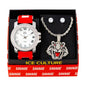Watch and Tiger Necklace with Earrings Gift Set - W1K-147