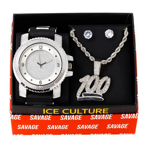 Watch and Necklace with Earrings Gift Set - W1K-148