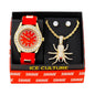 Watch and Spider Necklace with Earrings Gift Set - W1K-153