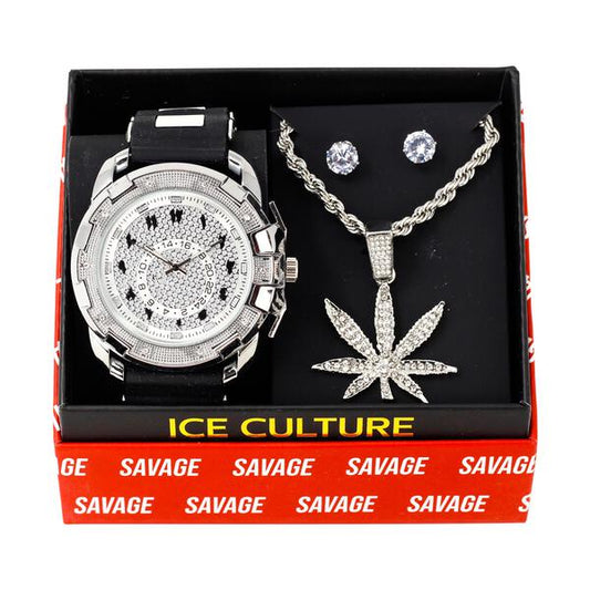 Watch and Necklace with Earrings Gift Set - W1K-154