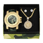 Watch and Compass Necklace with Earrings Gift Set - W1K-164