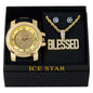 Watch and Blessed Necklace with Earrings Gift Set - W1K2-101