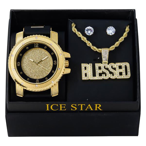 Watch and Blessed Necklace with Earrings Gift Set - W1K2-101