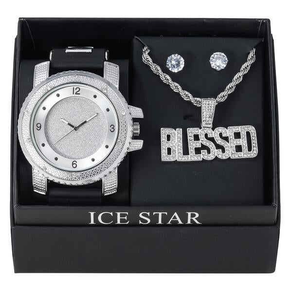 Watch and Blessed Necklace with Earrings Gift Set - W1K2-101
