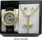 Watch and Cross Necklace with Earrings Gift Set - W1K2-102
