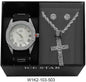 Watch and Cross Necklace with Earrings Gift Set - W1K2-103