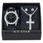 Watch and Cross Necklace with Earrings Gift Set - W1K2-103
