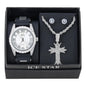 Watch and Cross Necklace with Earrings Gift Set - W1K2-105