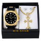 Watch and Cross Necklace with Earrings Gift Set - W1K2-106