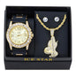 Watch and Praying Hand Necklace with Earrings Gift Set - W1K2-109