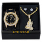Watch and Praying Hand Necklace with Earrings Gift Set - W1K2-109